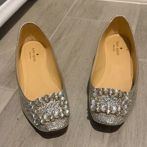 Kate Spade Silver Embellished Flats